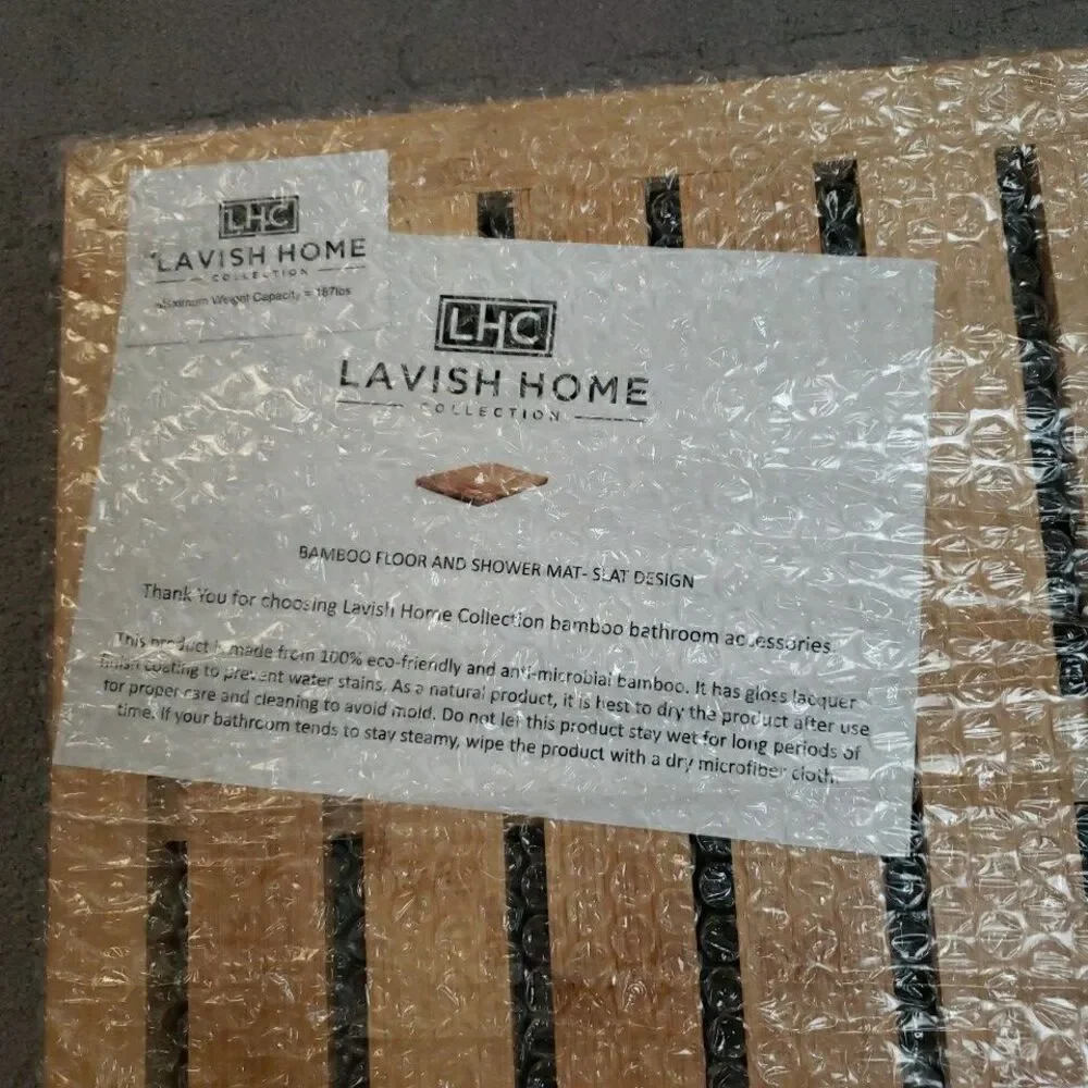 Bamboo Floor & Shower Mat Wooden Bath Non-slip Bathroom 23